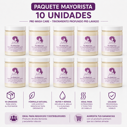 Pre-wash care by Jill hair extensions     Paquete de 10 para negocios
